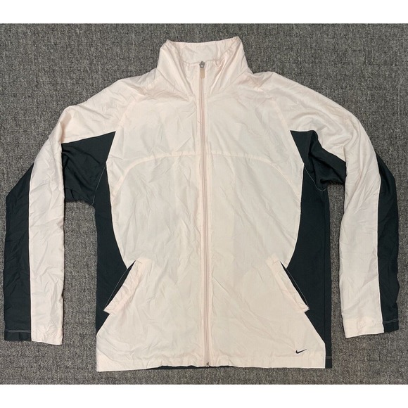 Y2K Nike Winbreaker Jacket SZ Large Color White Gray - Picture 1 of 6